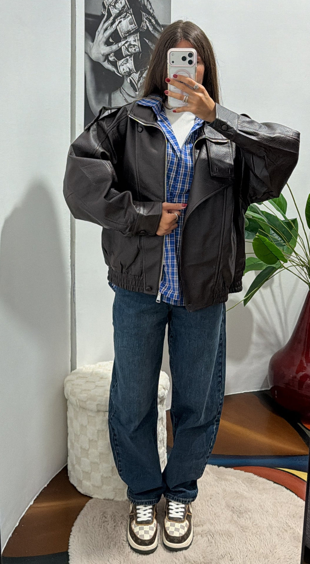 Giacca Biker Over - marrone