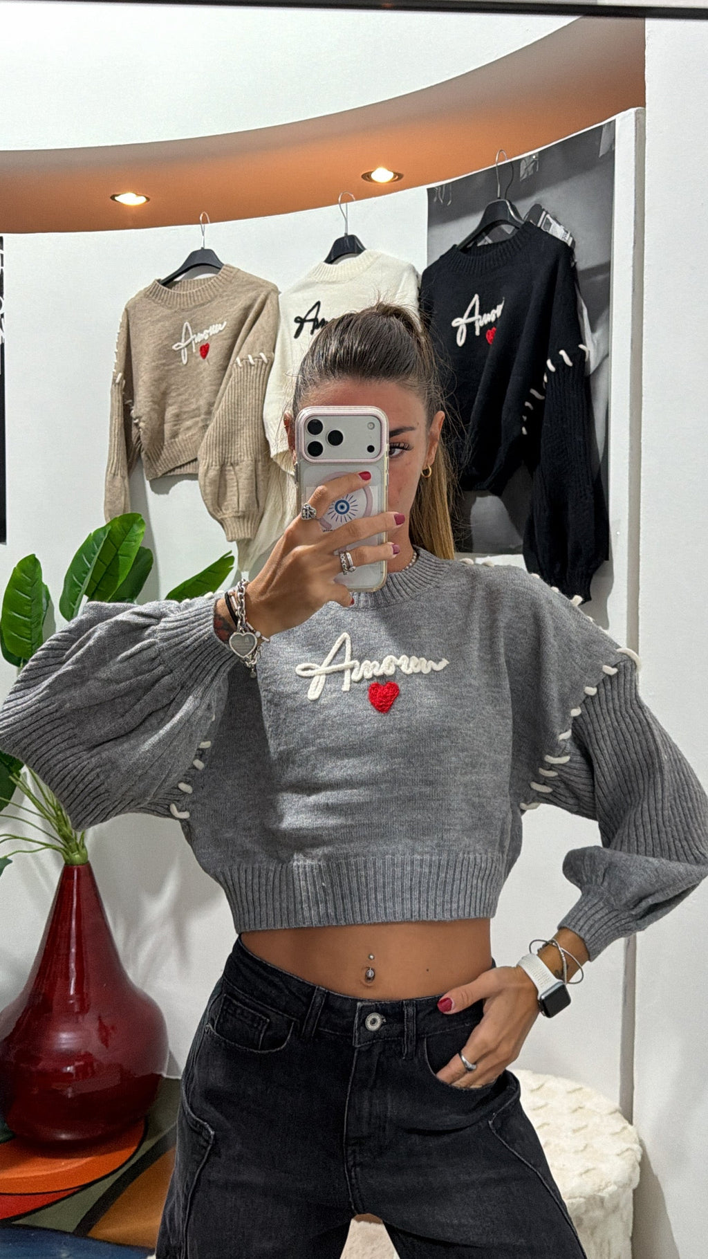 Pull Amour - grigio