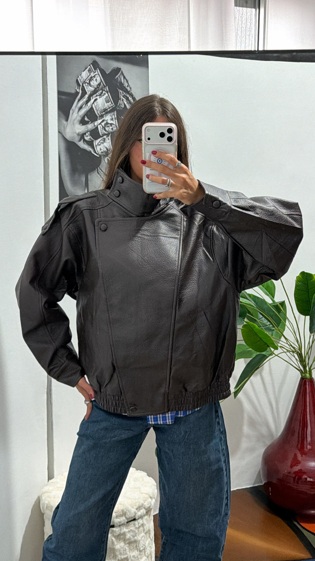 Giacca Biker Over - marrone