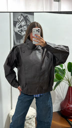 Giacca Biker Over - marrone