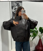 Giacca Biker Over - marrone