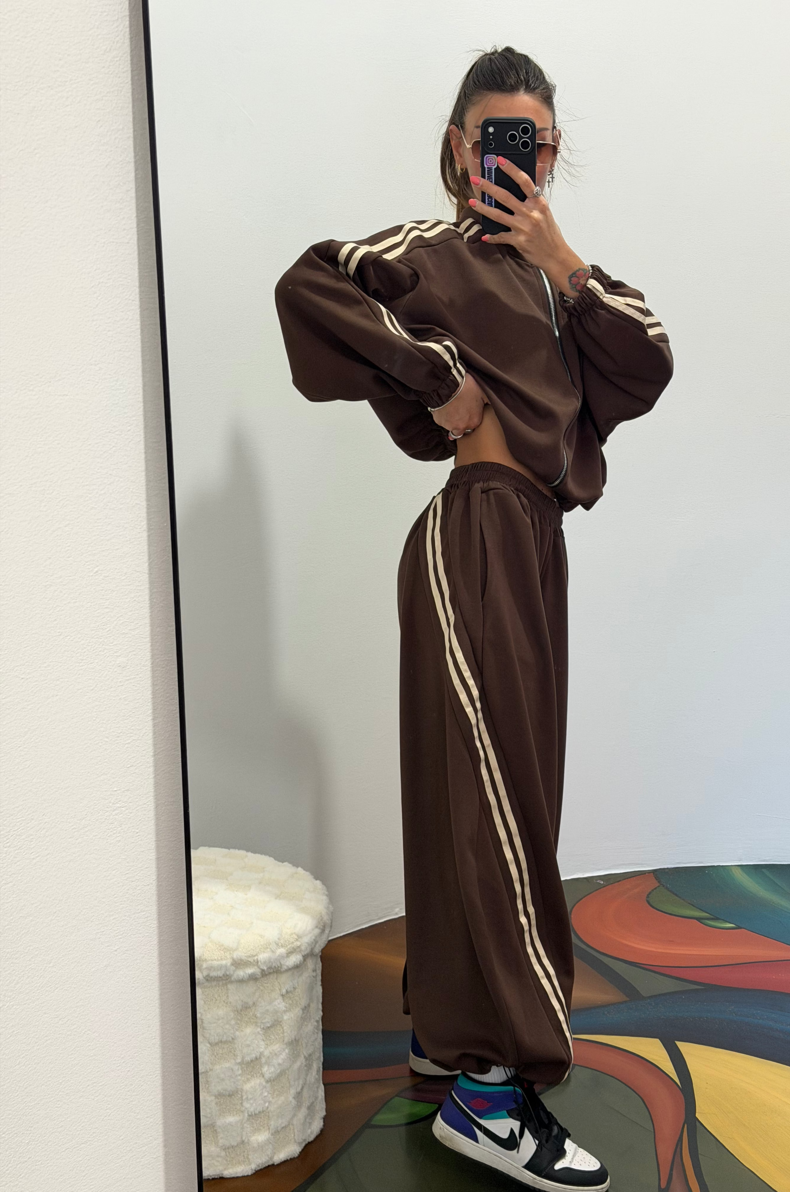 Coordinato tuta sporty - marrone