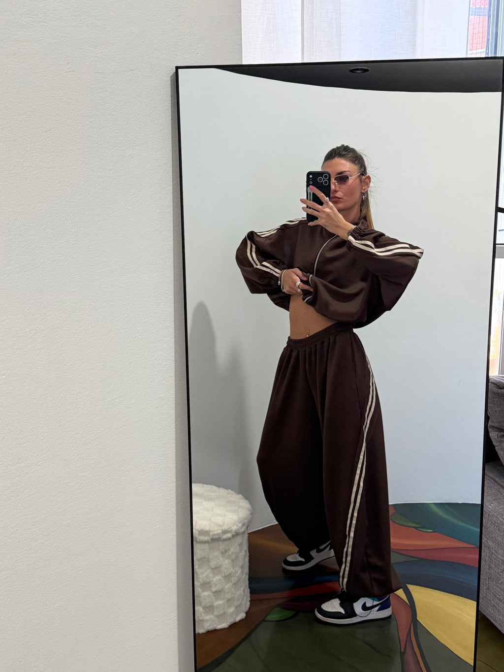 Coordinato tuta sporty - marrone