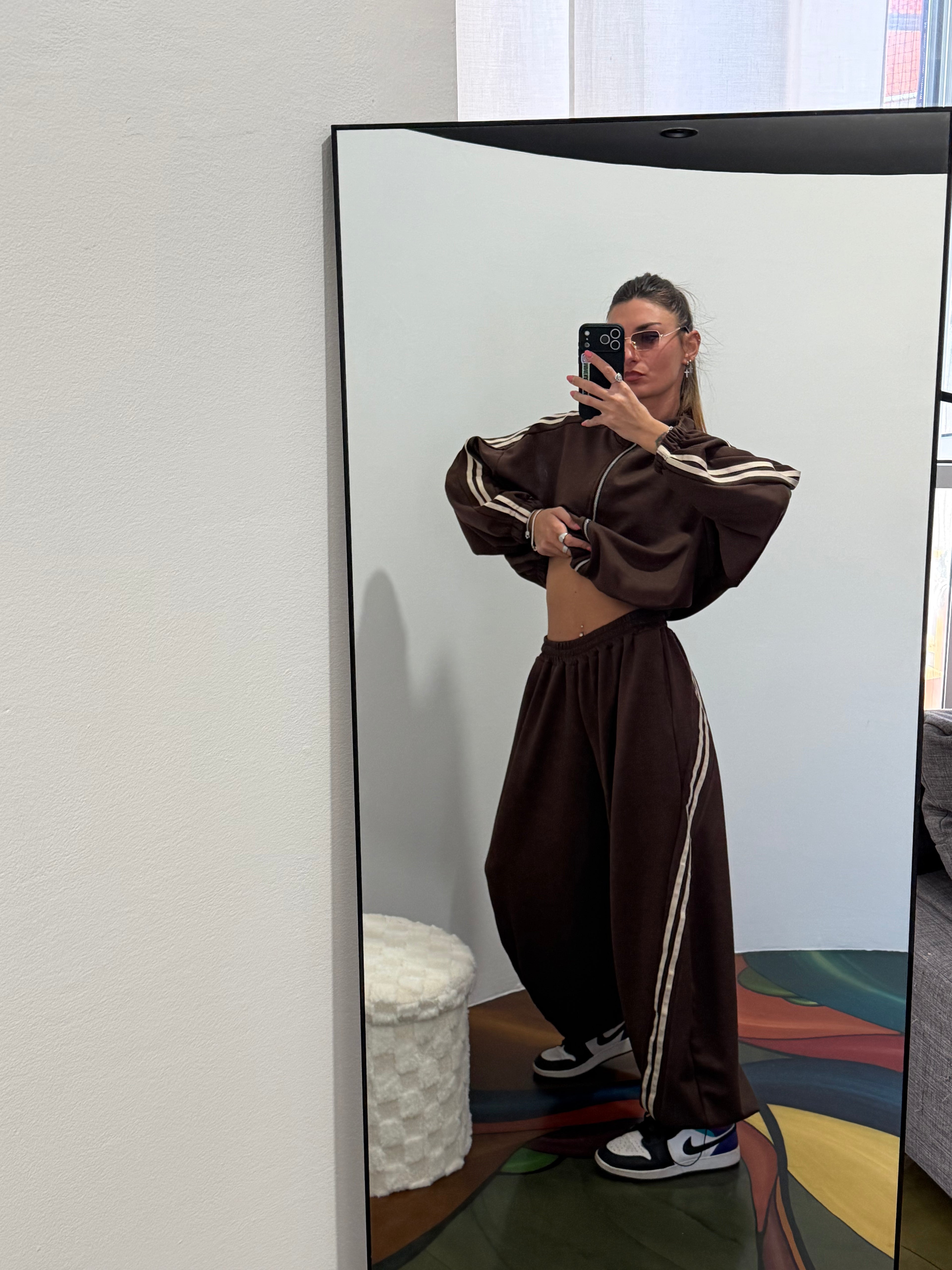 Coordinato tuta sporty - marrone