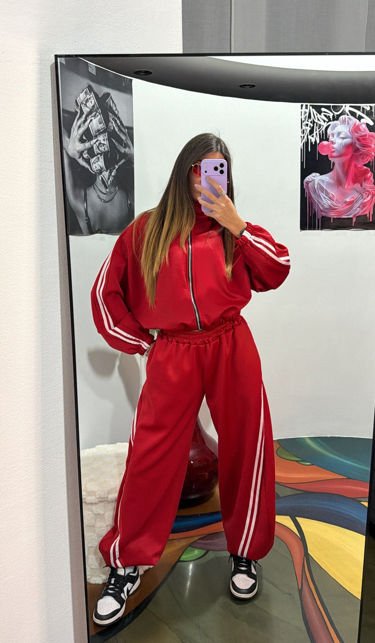 Coordinato tuta sporty- rossa