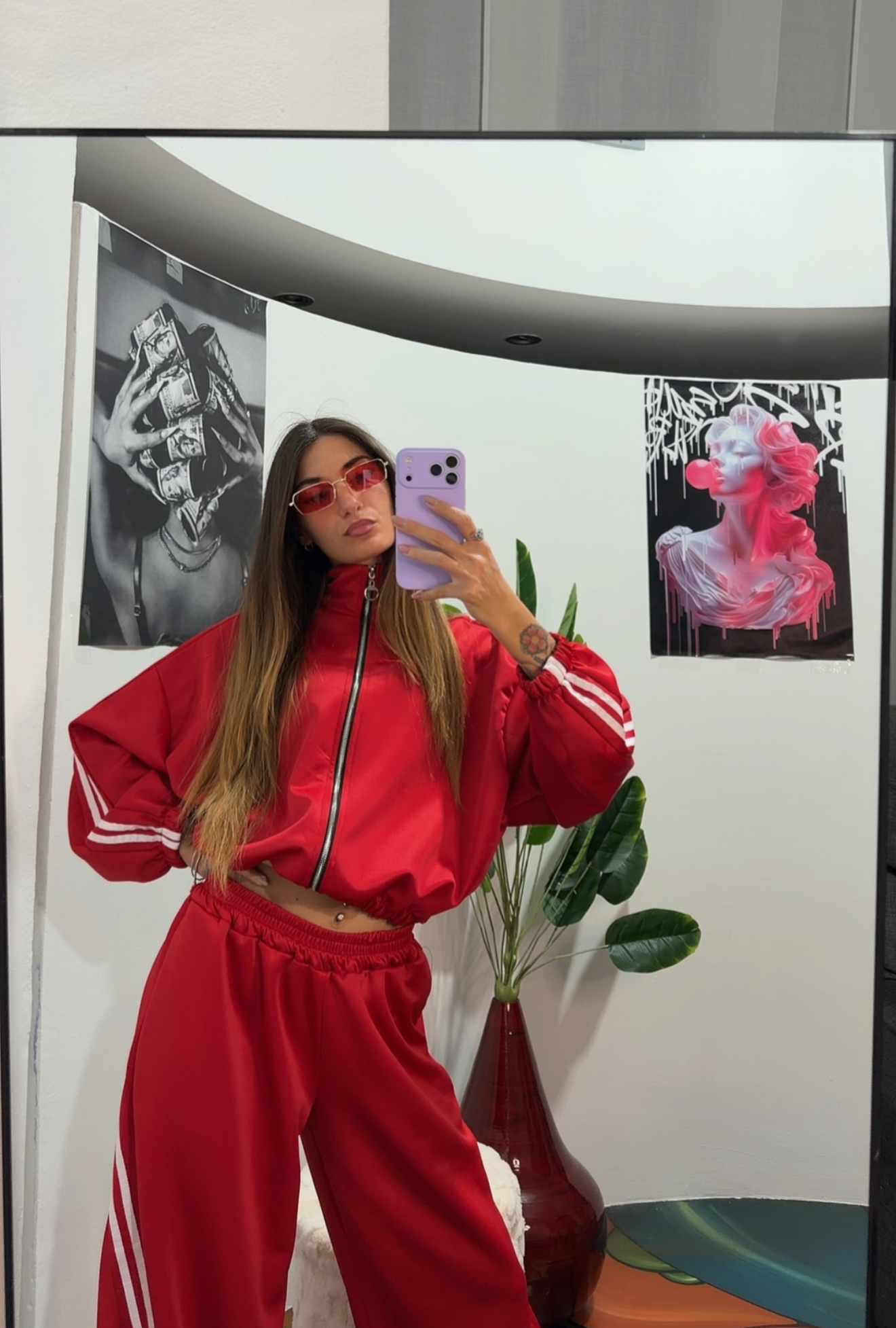Coordinato tuta sporty- rossa