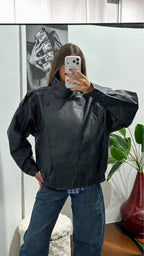 Giacca Biker Over - nero