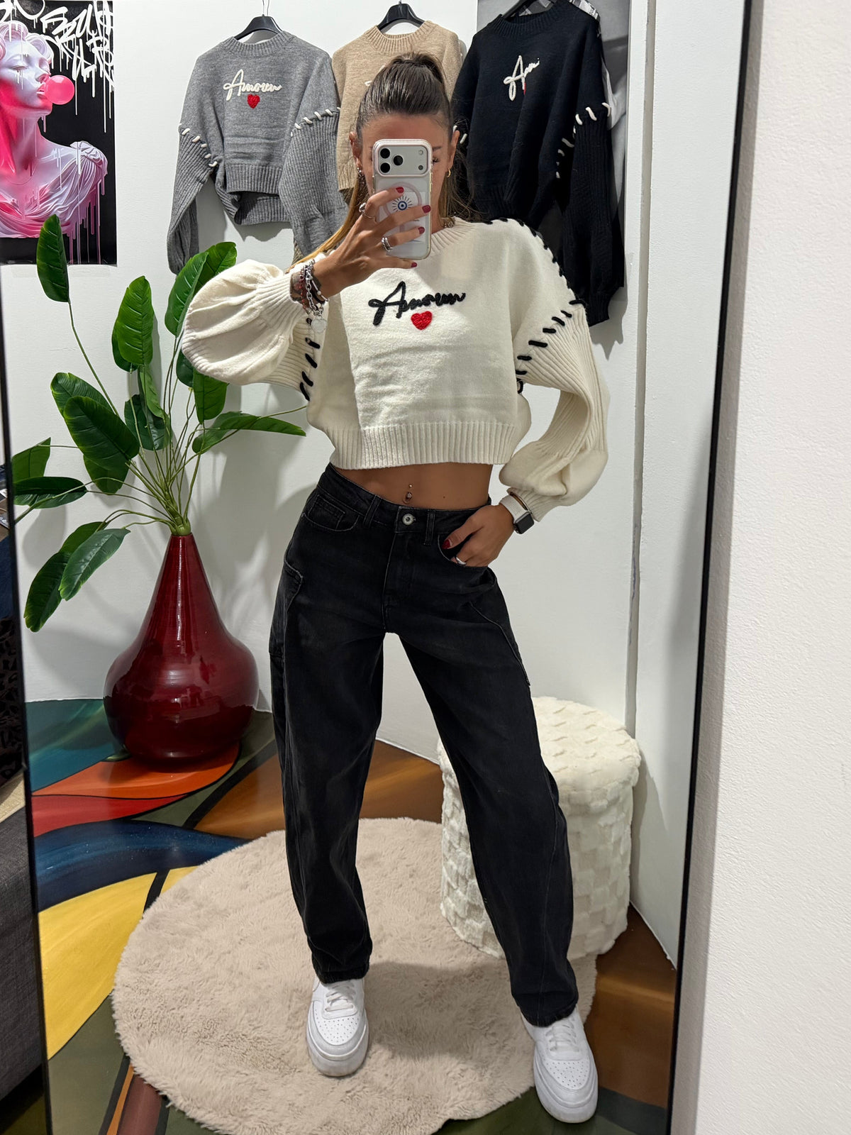 Pull Amour - Bianco