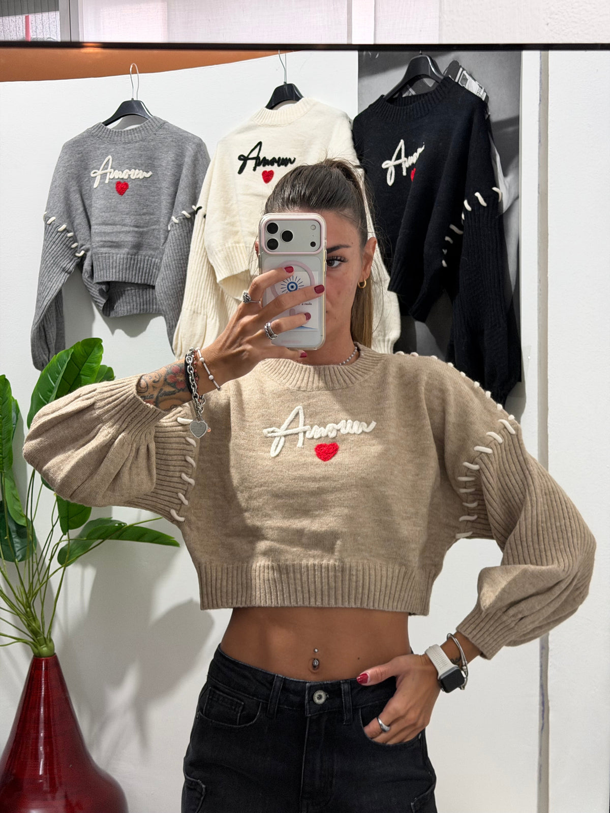 Pull Amour - beige