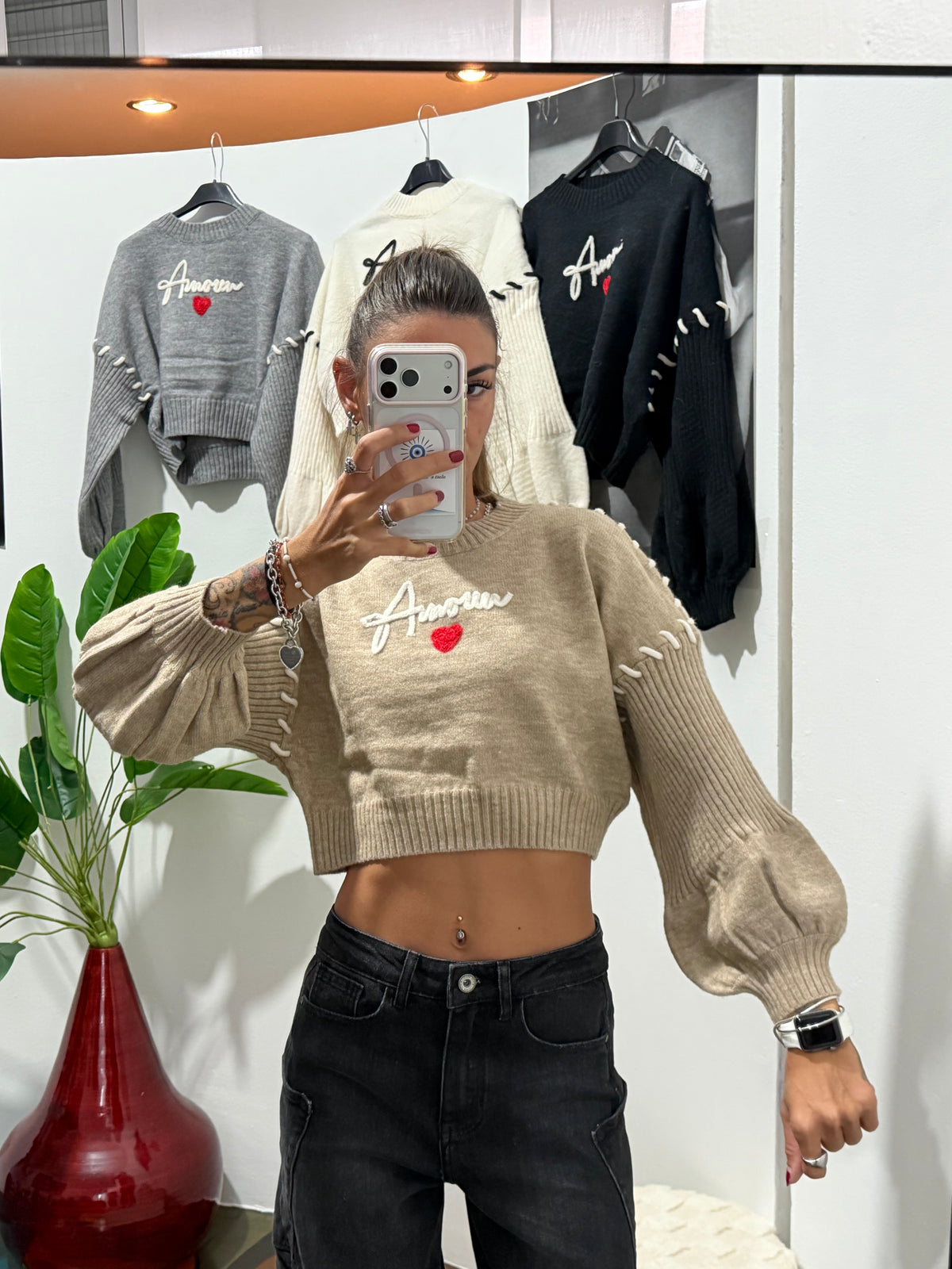 Pull Amour - beige