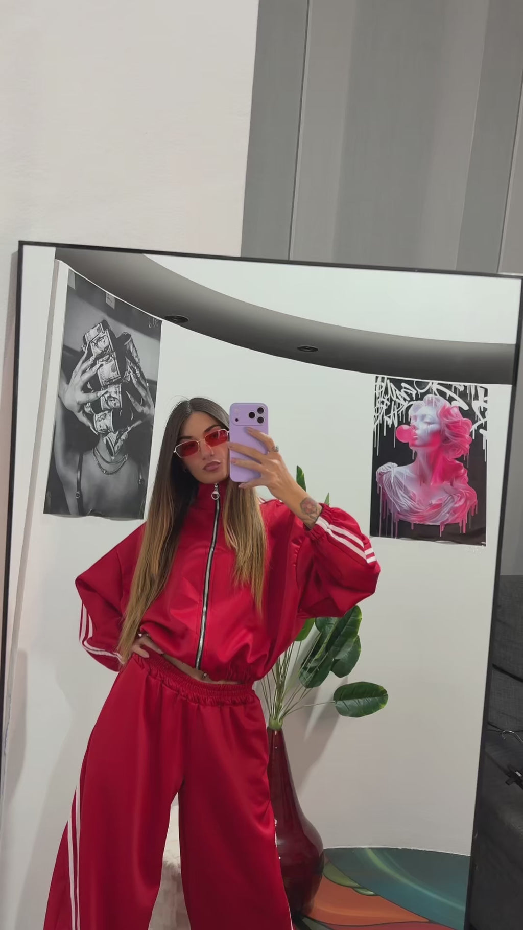 Coordinato tuta sporty- rossa